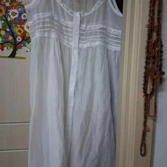 [BUNJANG] White Lace Long Dress / 화이트 레이스 롱 원피스