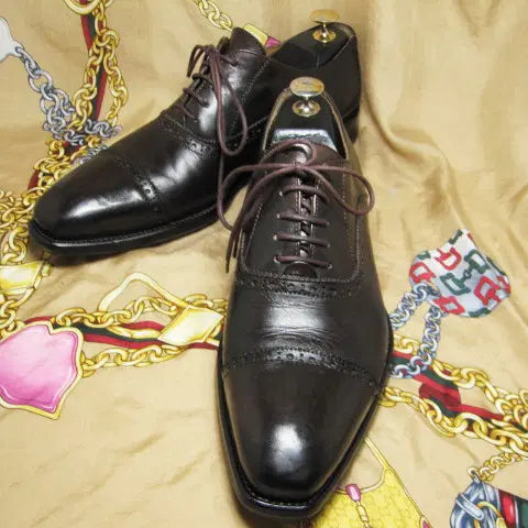 [BUNJANG] Rafaele D'Amelio Dark Brown Calfskin Straight Tip Oxford Dress Shoes / 이태리명품 라파엘레 다멜리오 다크브라운 카프 스트레이트팁 옥스포드 270