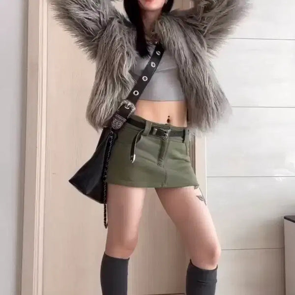 [BUNJANG] The Mysterious Hotel Olive Mini Skirt / 더미스테리어스호텔 치마