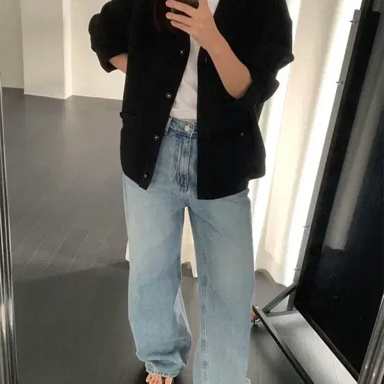[BUNJANG] Shop Hour Dave Wide Denim Pants L / 샵아워 데이브 연청팬츠 L