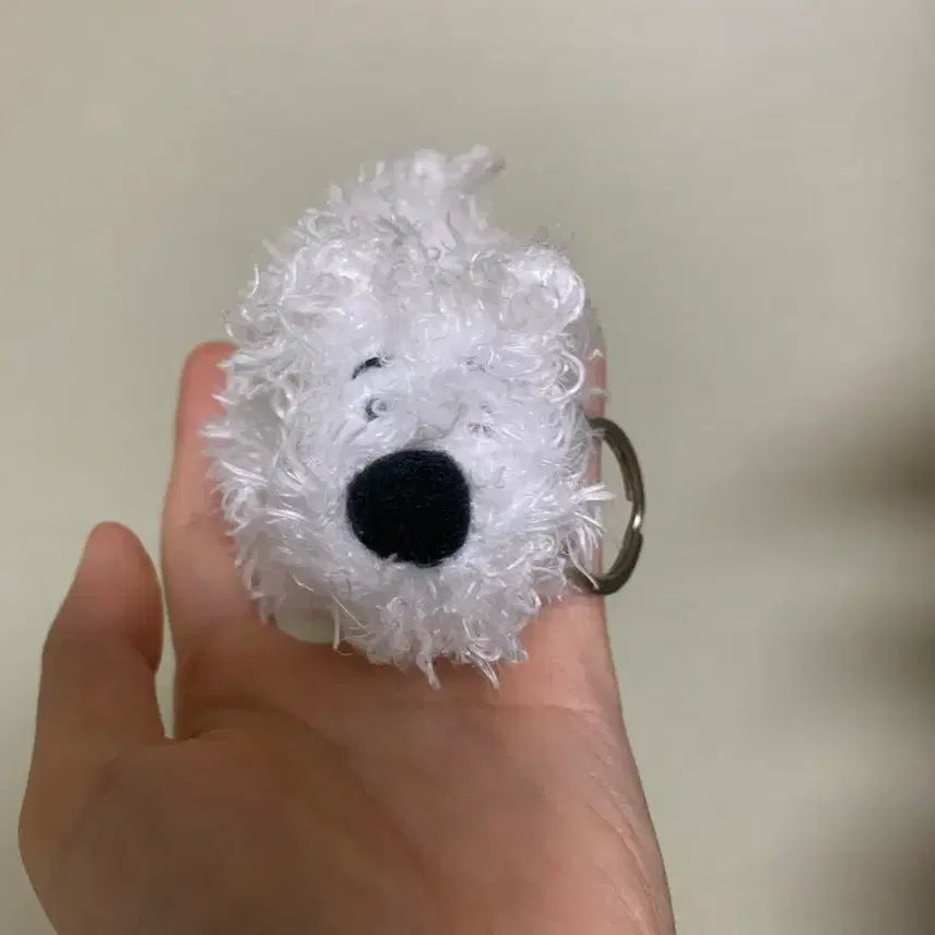 [BUNJANG] TINTIN Milou Dog Furry Doll Keychain / TINTIN 틴틴 땡땡 밀루 강아지 퍼키링 털인형 키링