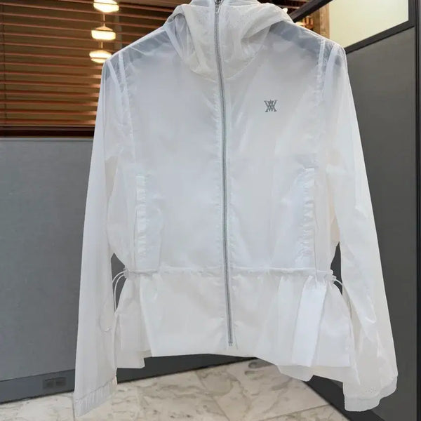 [BUNJANG] Women's Golf Windbreaker White & Pink / 여성 골프 바람막이 화이트&핑크