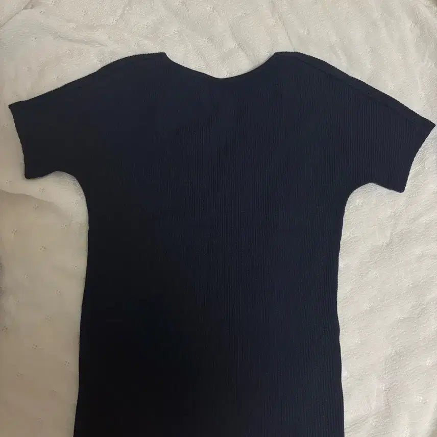 [BUNJANG] LE917 Scoop Neck T-Shirt Navy / 르917 백 스쿱넥 티셔츠 네이비