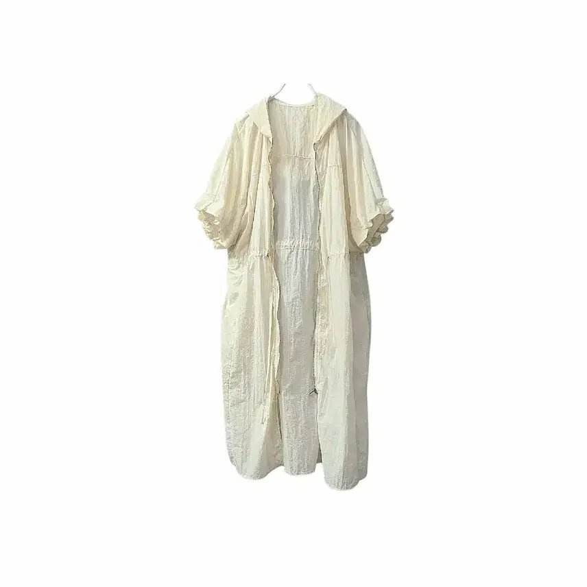 [BUNJANG] Crinkle Hooded Short Sleeve Jacket / 바스락 후드 반팔 자켓