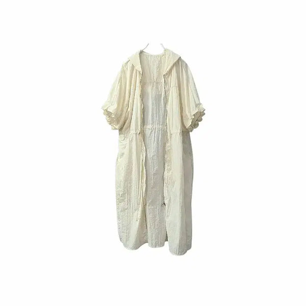 [BUNJANG] Crinkle Hooded Short Sleeve Jacket / 바스락 후드 반팔 자켓