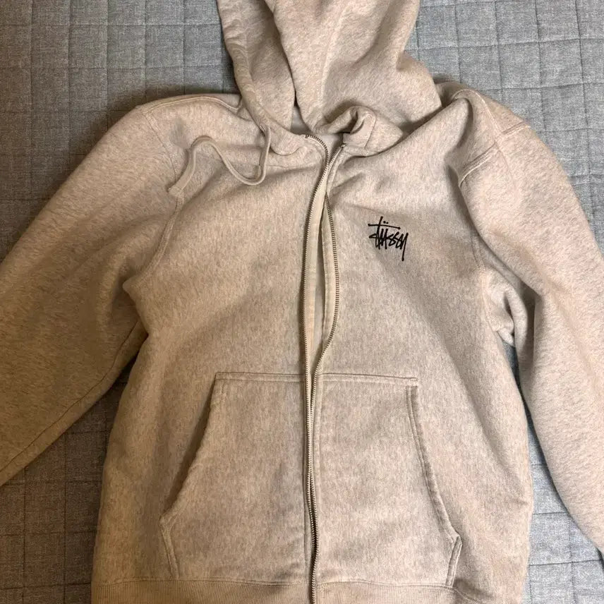 [BUNJANG] Stussy Basic Hoodie Zip-Up Ash Heather / 스투시 베이직 후드집업 애쉬헤더