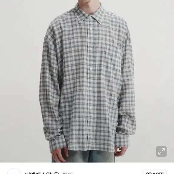 [BUNJANG] DNSR Oversized Vintage Check Shirt Blue XS / DNSR 오버사이즈 빈티지 체크 셔츠 블루 xs