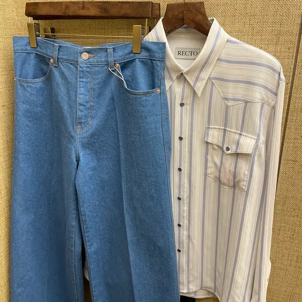 [BUNJANG] Recto 25ss Flare Denim Dusty Blue S / 새상품)25ss 렉토 플레어 데님 더스티 블루 S