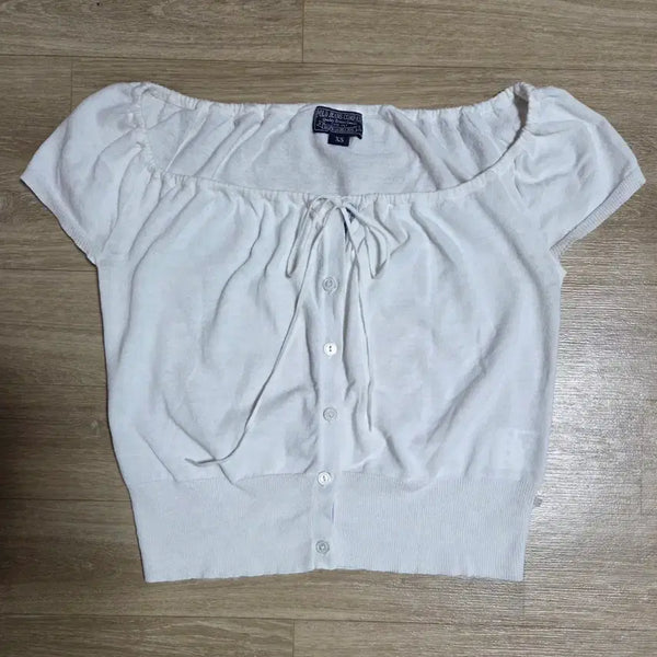 [BUNJANG] Polo Jean Company White Neck String Shirring Crop Blouse XS / 폴로 진 컴퍼니 크롭 블라우스 XS
