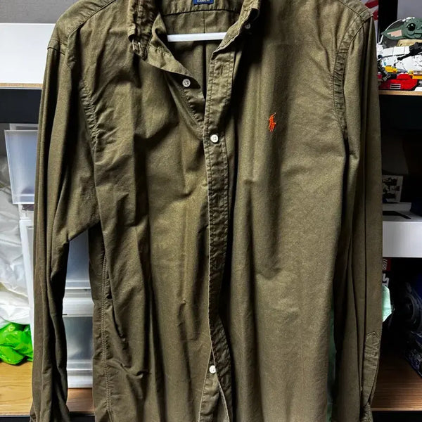 [BUNJANG] Polo Garment-Dyed Shirt Olive L / 폴로 가먼트다잉 셔츠 올리브컬러 L