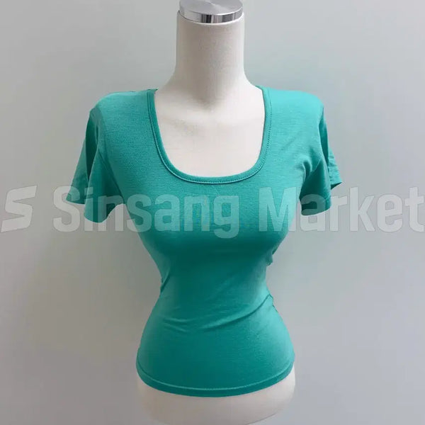 [BUNJANG] Olli Square Neck Short Sleeve T-Shirt / [바로발송] 여름 기획 올리 스퀘어넥 반팔 민트코어 에이블리 지그재그