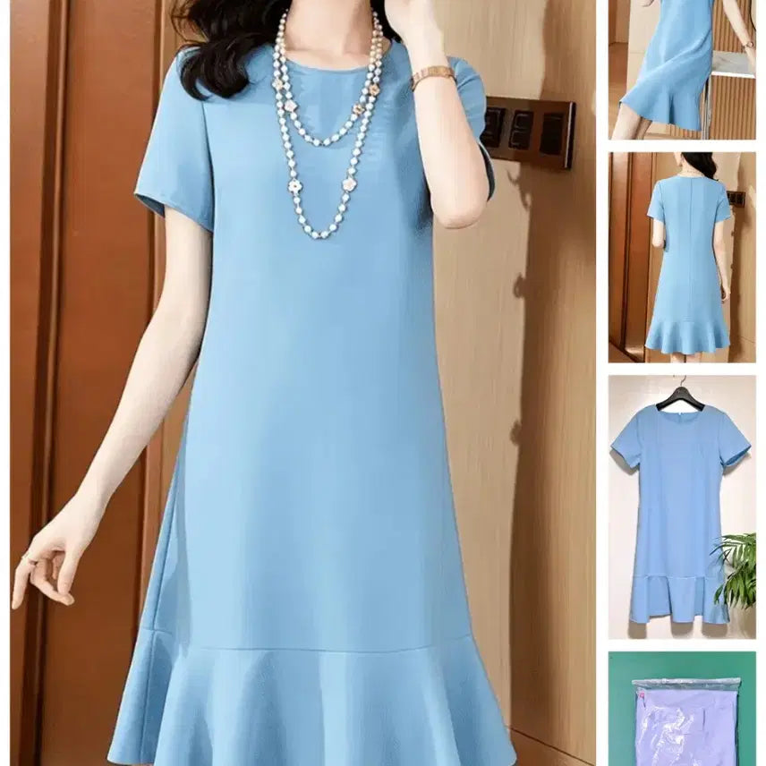 [BUNJANG] Sky Blue Frill Dress M Size / 하늘색 프릴 원피스