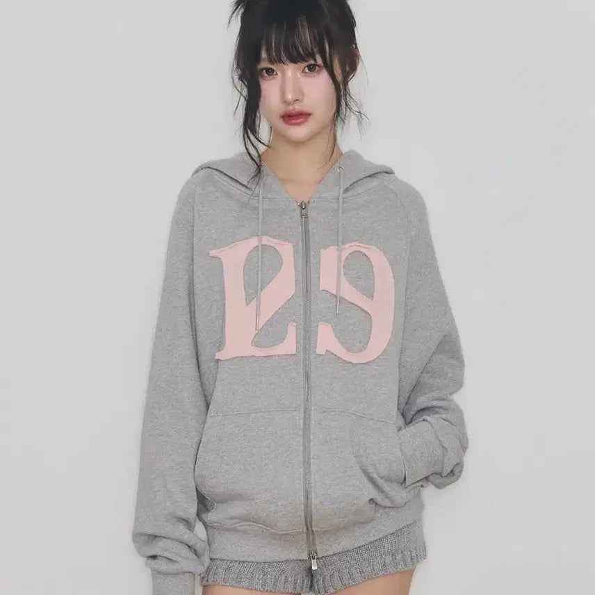 [BUNJANG] Illigo 129 Hooded Zip-Up Light Gray S / 일리고 129 후드집업 라이트그레이 s