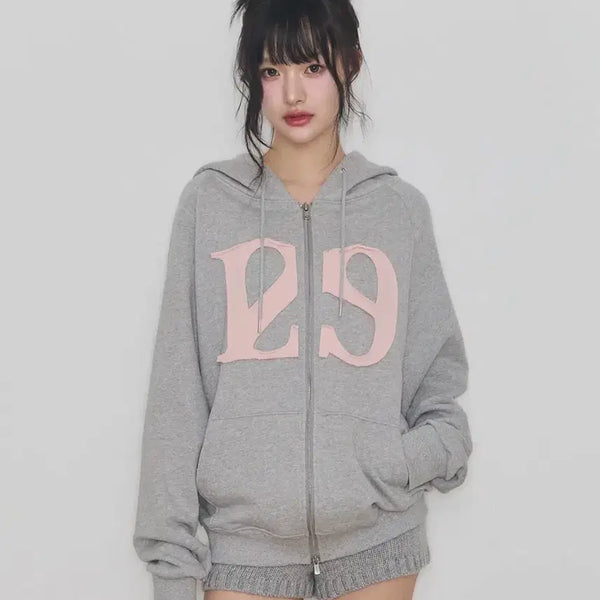 [BUNJANG] Illigo 129 Hooded Zip-Up Light Gray S / 일리고 129 후드집업 라이트그레이 s