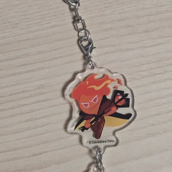 [BUNJANG] Cookie Run Kingdom Gold Cheese Cookie & Fire Spirit Cookie Acrylic Keychain Set / 쿠킹덤 골드치즈 쿠키,불꽃정령 쿠키 아크릴 키링