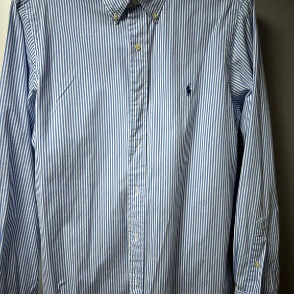 [BUNJANG] Polo Ralph Lauren Men's Blue Stripe Classic Fit Shirt / 폴로 랄프로렌 블루 스트라이프 셔츠 남성
