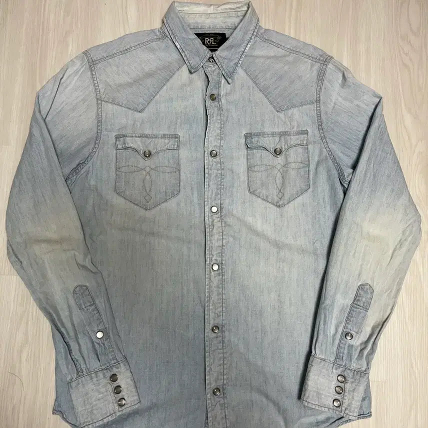 [BUNJANG] RRL Chambray Concho Western Shirt / RRL 더블알엘 웨스턴 셔츠 샴브레이 콘초 남방