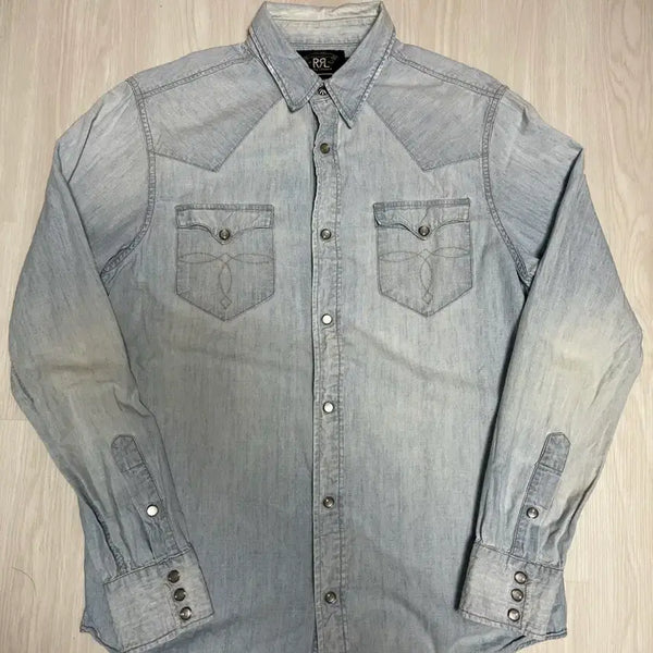 [BUNJANG] RRL Chambray Concho Western Shirt / RRL 더블알엘 웨스턴 셔츠 샴브레이 콘초 남방