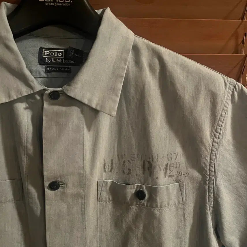 [BUNJANG] Polo Ralph Lauren Chambray Camp Short Sleeve Shirt / 폴로 USRL 샴브레이 캠프 반팔 셔츠