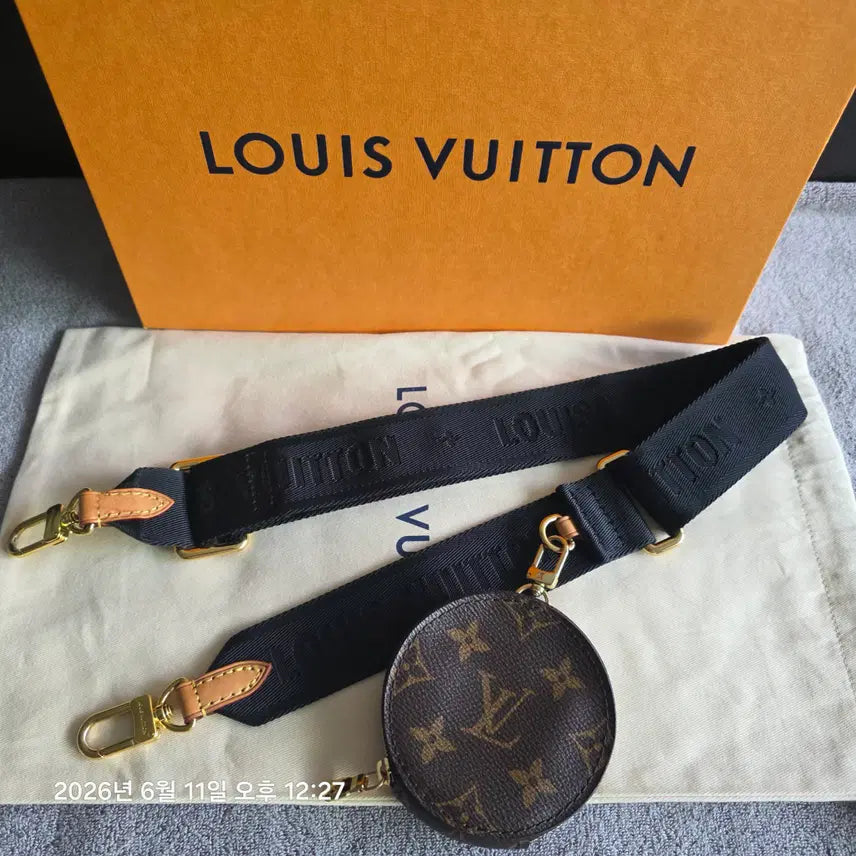 [BUNJANG] Louis Vuitton J02487 Black Monogram Bandoulière Strap with Coin Pouch / 루이비통 J02487 블랙 모노그램 반둘리에 스트랩