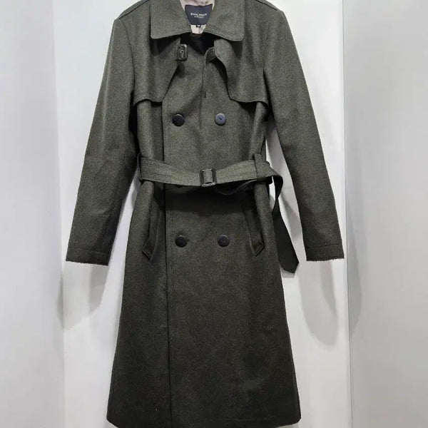 [BUNJANG] ZUCA SPACE Trench Style Long Coat Dark Green / 주카스페이스 트렌치스타일 롱코트, 다크그린 48