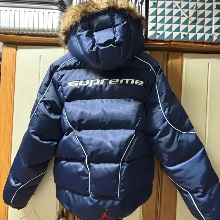 [BUNJANG] Supreme x Jordan Puffer Jacket Navy L / 슈프림 조던 퍼퍼 자켓 네이비 (패딩)