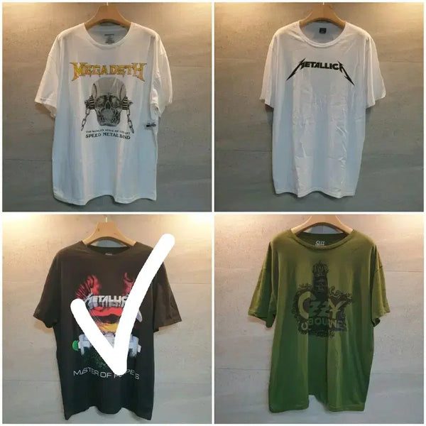 [BUNJANG] Metallica, Megadeth, Ozzy Osbourne Band T-Shirt XL / 메가데스, 메탈리카, 오지 오스본, 밴드 티셔츠.