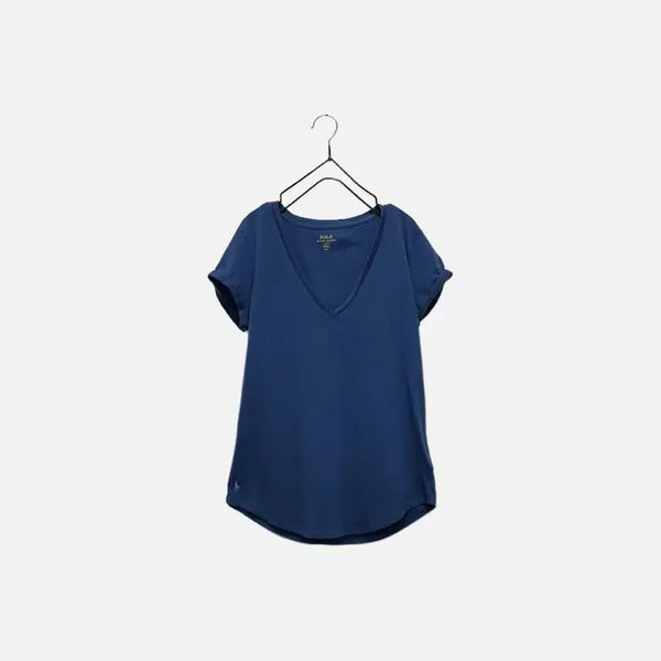 [BUNJANG] Polo Ralph Lauren Roll-Up Sleeve V-Neck T-Shirt / 폴로랄프로렌 소매 롤업 브이넥 반팔티셔츠