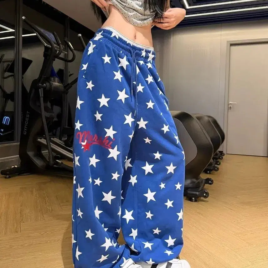 [BUNJANG] Star Pattern Training Pants Blue / 별무늬 트레이닝 팬츠 블루