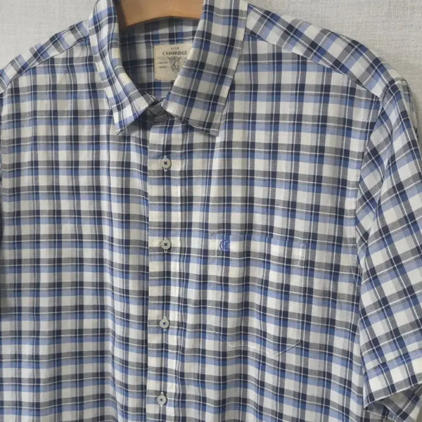[BUNJANG] KOLON Cambridge Members Linen Short-Sleeve Shirt (Size 105) / 코오롱 정품 캠브리지멤버스 마 린넨 반팔 셔츠 여름 남방 105