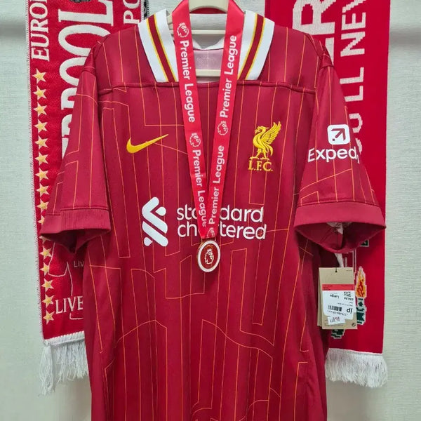 [BUNJANG] Liverpool 24-25 League Champions Home Kit (Overseas L) - Customizable Name Set & Patches / [새상품, 해외L, 네임셋 선택] 리버풀 24-25 리그우승 풀패치