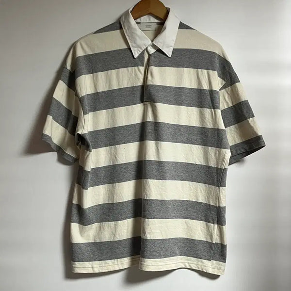 [BUNJANG] Common Lab Studio Stripe Rugby T-Shirt / 공용 랩스튜디오 스트라이프 럭비 티셔츠 반팔 폴로 피케 티셔츠 Free