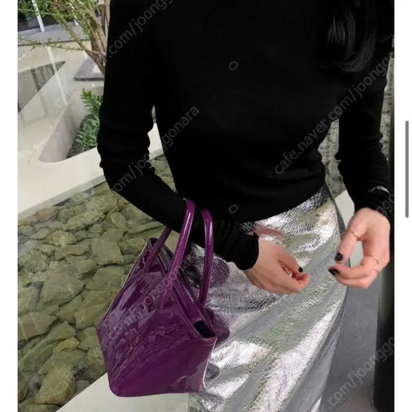 [BUNJANG] Dragon Blues Silver Snakeskin Skirt XS / 드래곤블루스 실버 뱀피 스커트 xs