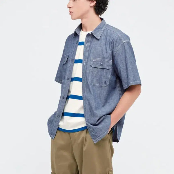 [BUNJANG] Uniqlo & JW Anderson Chambray Oversized Workshirt XL / Uniqlo&JW 유니클로JW앤더슨 샴브레이 오버핏 워크셔츠 XL 105