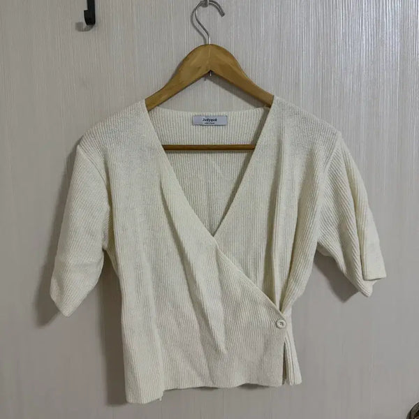 [BUNJANG] V-Neck Wrap Short Sleeve Knit / 브이넥 랩 반팔니트