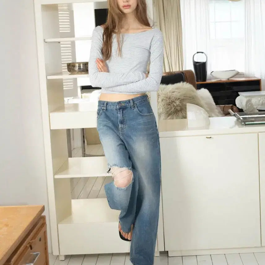 [BUNJANG] Headment Denim 021 Crag Damage Denim Small / 헤더먼트 데님 021 crag damage denim small