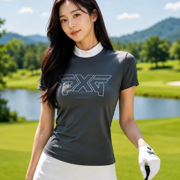 [BUNJANG] PXG Women's High-Neck Logo Short-Sleeve Golf T-Shirt XS / [정품]PXG 여성 하이넥 로고 반팔 골프 티셔츠 XS(85)