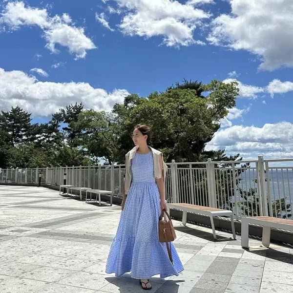 [BUNJANG] Jemabella Check Maxi Gingham Dress / 젬마벨라 체크 맥시 깅엄 드레스 원피스