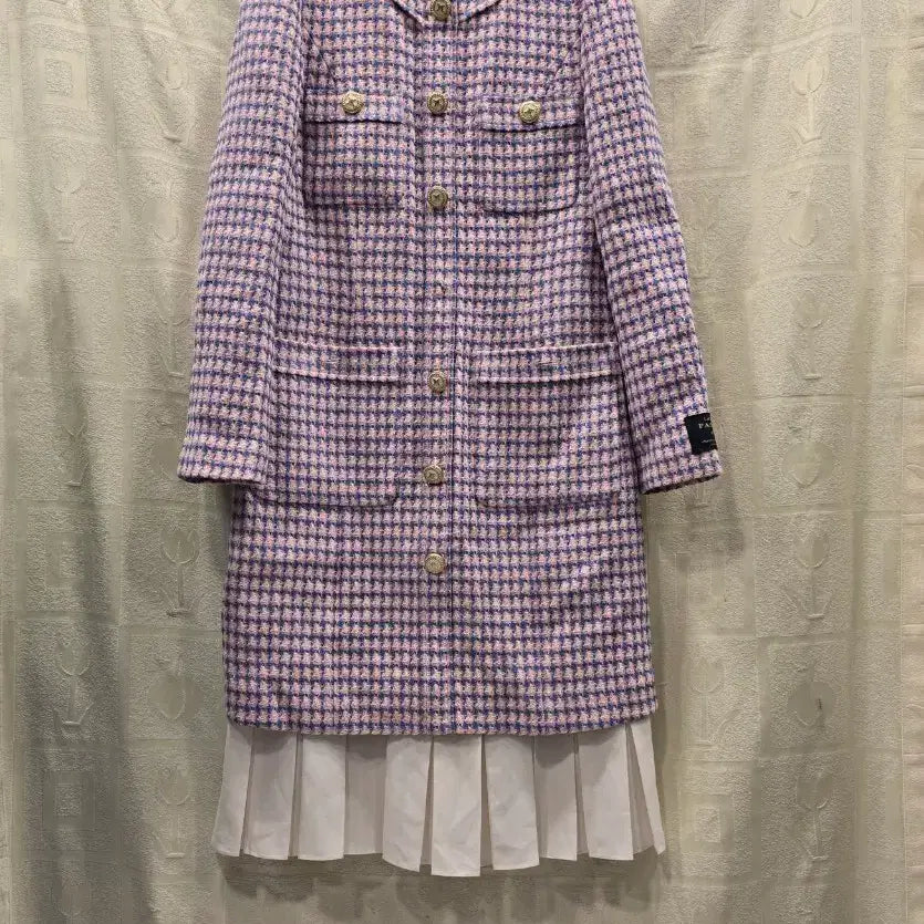 [BUNJANG] MOJO.S.PINE Pink Sky Blue Check Tweed Dress / 모조에스핀 핑크 스카이블루 체크 트위드 원피스 55