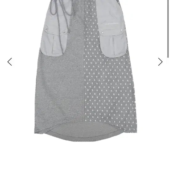 [BUNJANG] The Museum Visitor DOT MIXED MAXI SKIRT (Light Grey) / 더뮤지엄비지터 DOT MIXED MAXI SKIRT (LIGHT GREY
