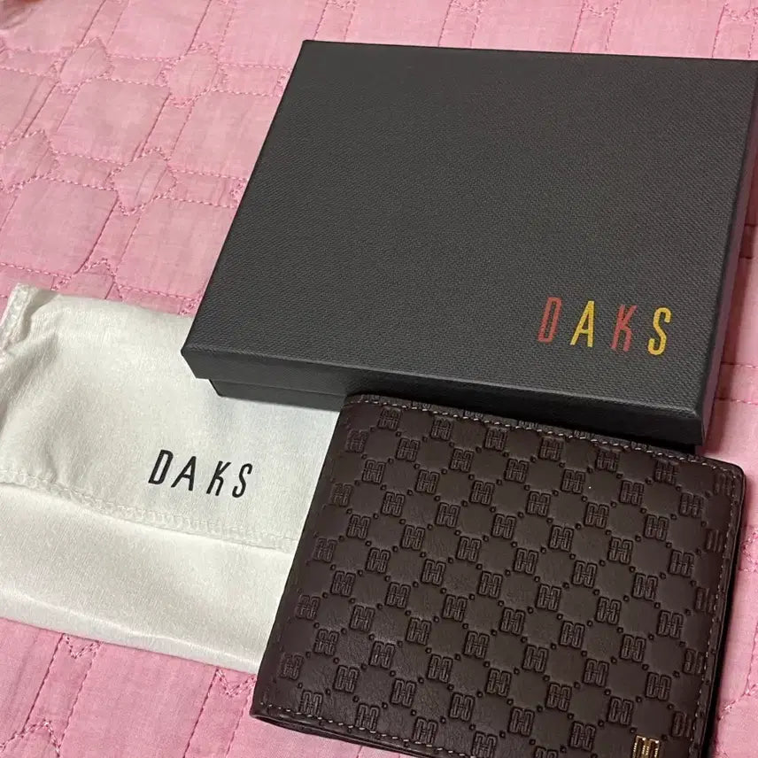 [BUNJANG] Daks Monogram Leather Bifold Wallet / 닥스 지갑