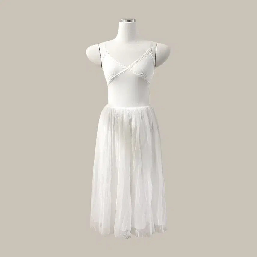 [BUNJANG] Layered Camisole Chiffon Cut-Out Dress / *굿바이세일* 레이어드 나시 쉬폰 컷팅 원피스 (T4283)
