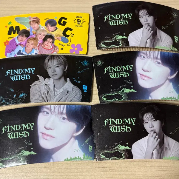 [BUNJANG] NCT WISH Mega Coffee Cup Holder Bundle Set Jaehee, Daeyoung, Yushi, Riku, Sakuya, Sion, Ryo / 엔시티위시 메가커피 mgc 컵홀더 재희 대영 유우시 리쿠 사쿠야 시온 료