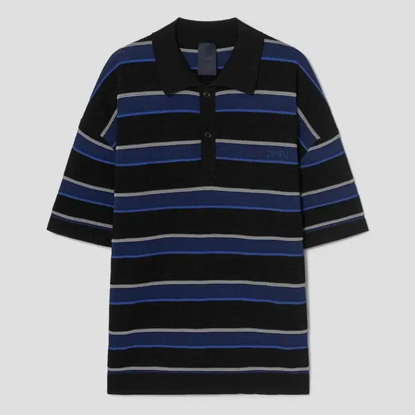 [BUNJANG] Juun.J 26SS Stripe Tee Collar Knit L / 준지 26ss 스트라이프 티칼라 니트 L
