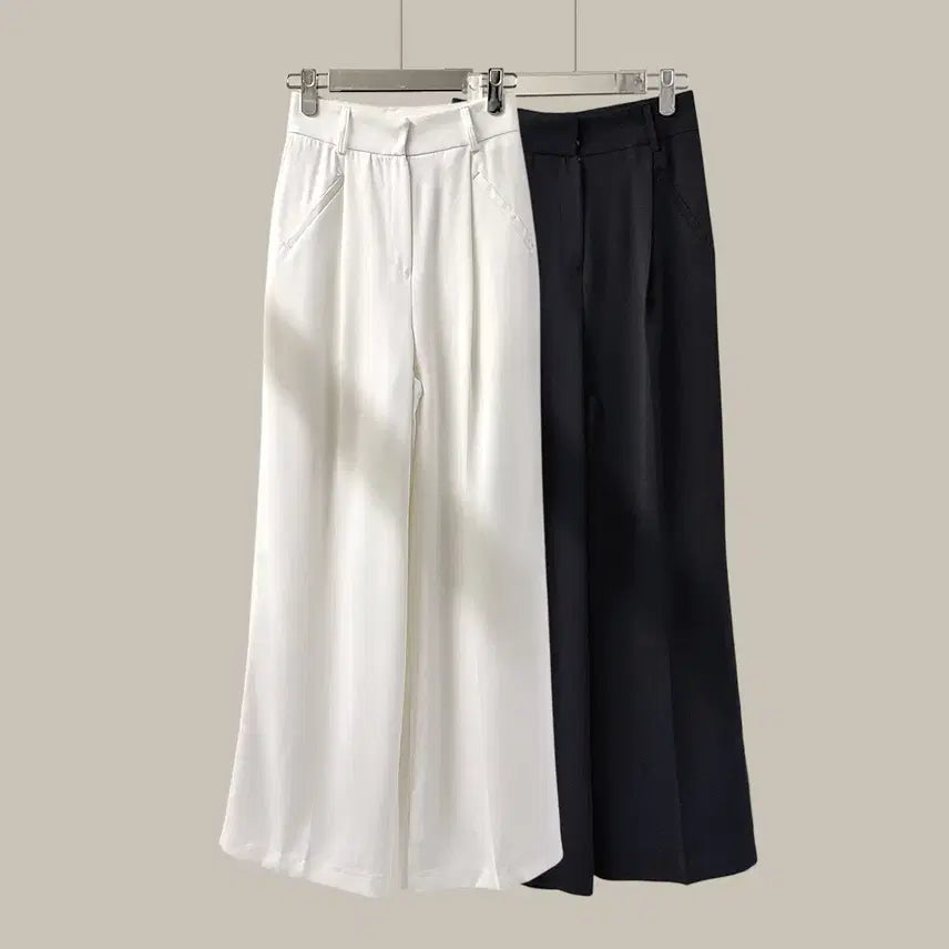 [BUNJANG] Simple Pintuck Hook Wide Slacks Long Version / *굿바이세일* 심플 핀턱 후크 와이드 슬랙스 롱버전 (B1667)