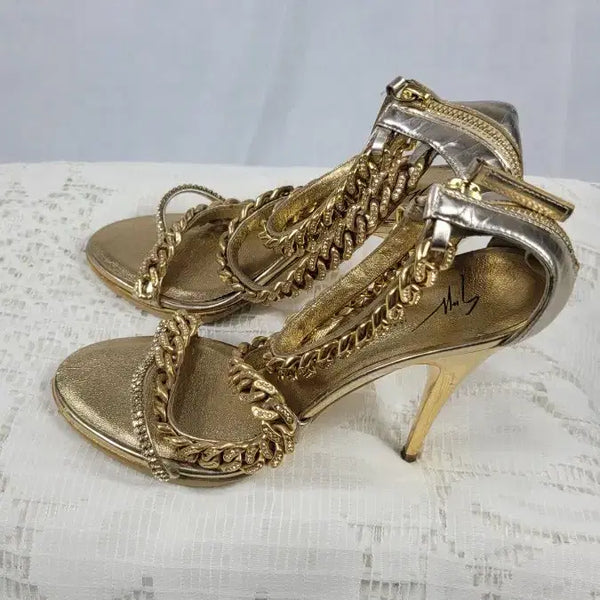 [BUNJANG] Giuseppe Zanotti Chain Sandals Gold / 쥬세페자노티 체인 샌들 골드