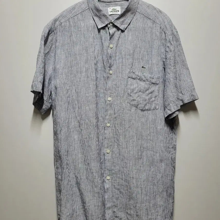 [BUNJANG] Lacoste Men's Linen Shirt Striped 39 (95) / 남성 라코스테 린넨셔츠39(95)