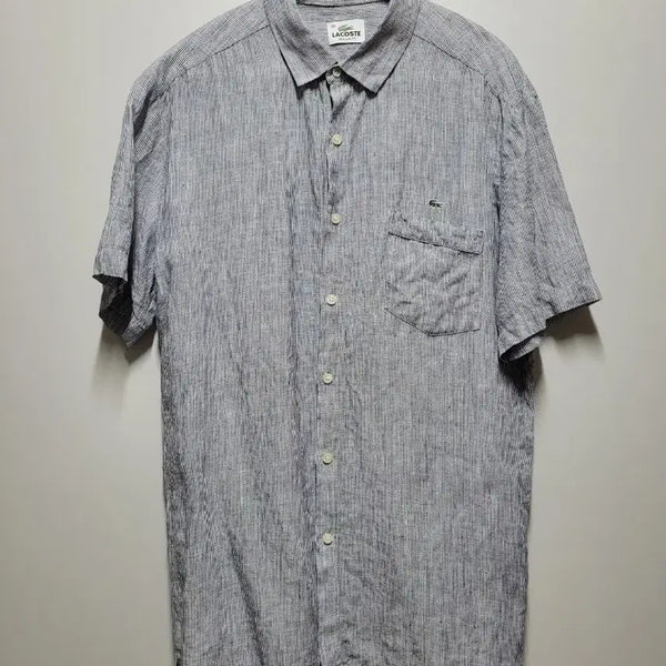 [BUNJANG] Lacoste Men's Linen Shirt Striped 39 (95) / 남성 라코스테 린넨셔츠39(95)