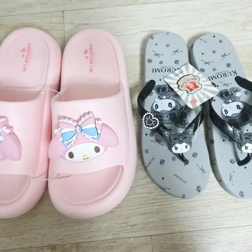 [BUNJANG] Sanrio My Melody & Kuromi Slippers / 산리오 마이멜로디 슬리퍼, 쿠로미 쪼리 실내화