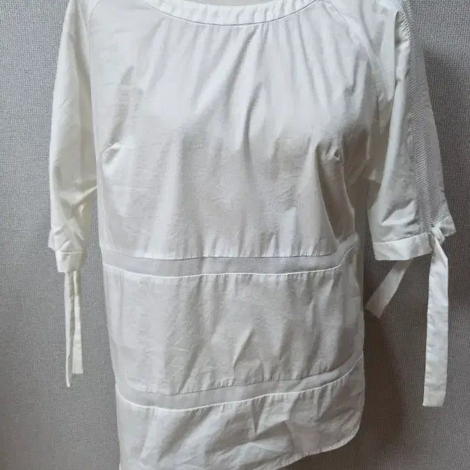 [BUNJANG] It MICHAA White Short Sleeve Blouse / A-133 잇미샤 흰색 여성 반팔 블라우스